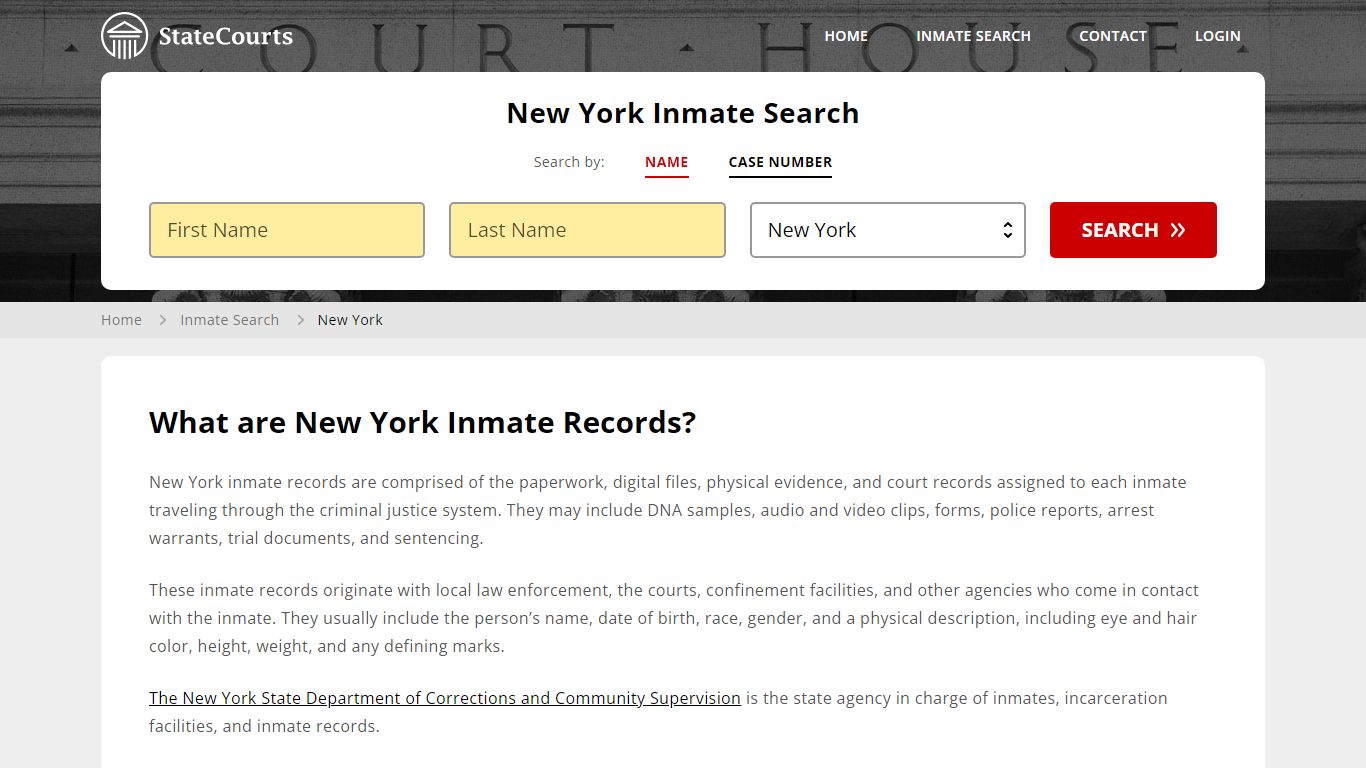 New York Inmate Search, Prison and Jail Information - State Courts